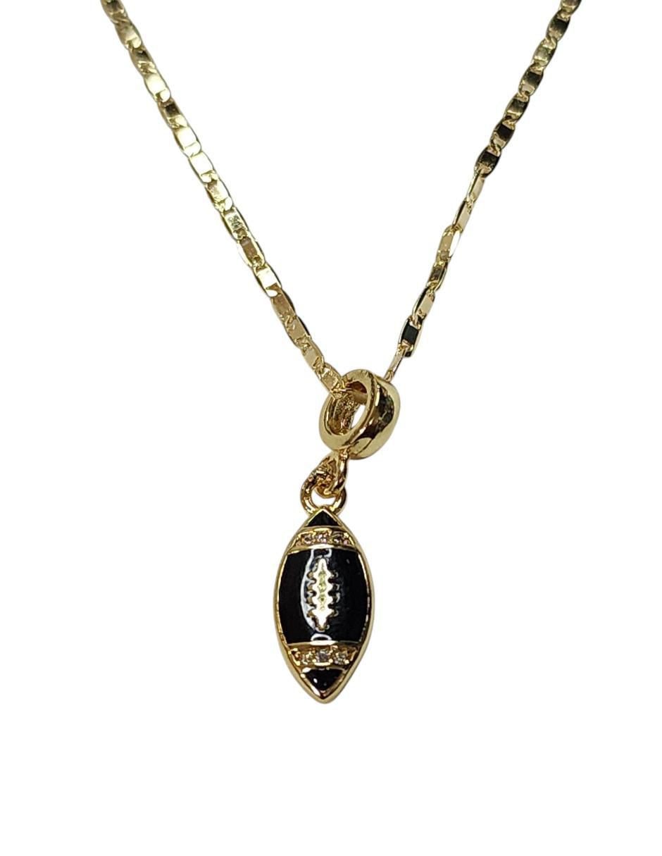 Collar con dije Fútbol Americano de oro laminado 14 K Collar con dije Fútbol Americano de oro laminado 14 K