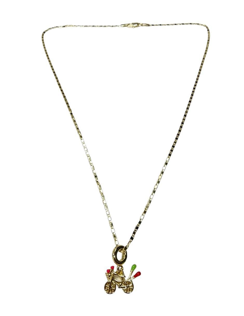 Collar con dije Bicicleta de oro laminado 14 K 2