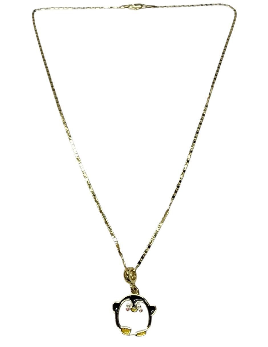 Collar con dije Pingüino de oro laminado 14 K 2