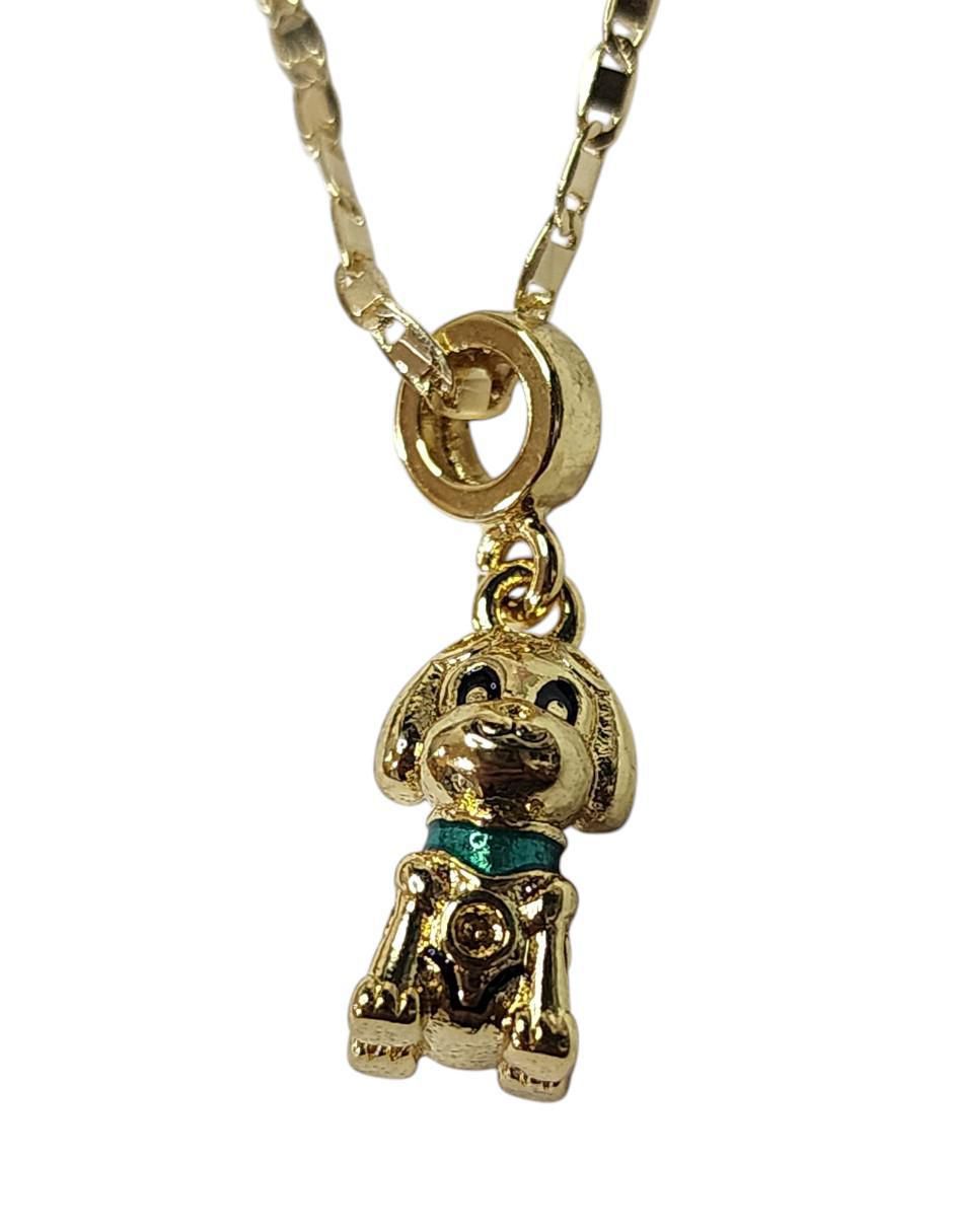 Collar con dije de perro de oro laminado 14 K 4