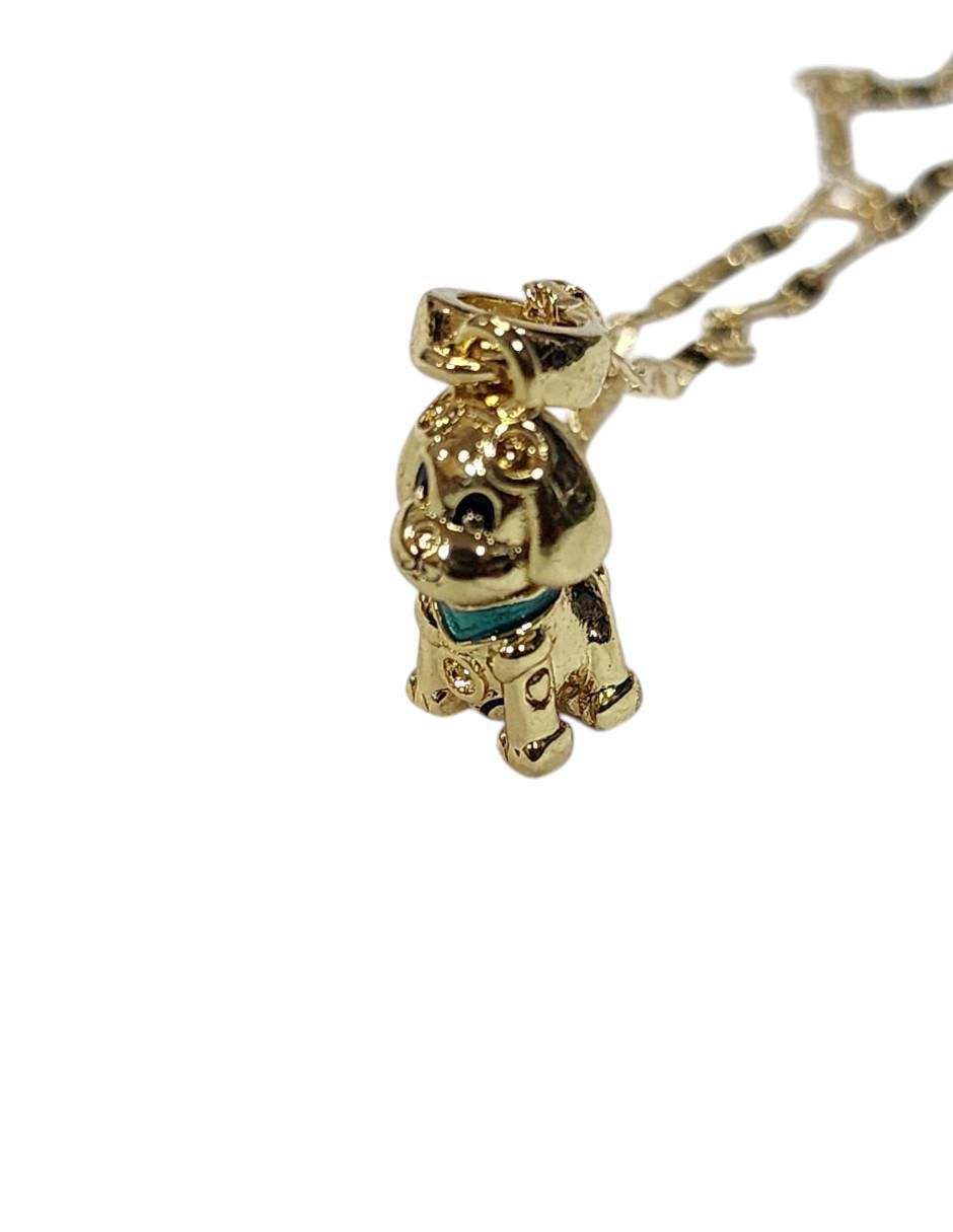 Collar con dije de perro de oro laminado 14 K 5