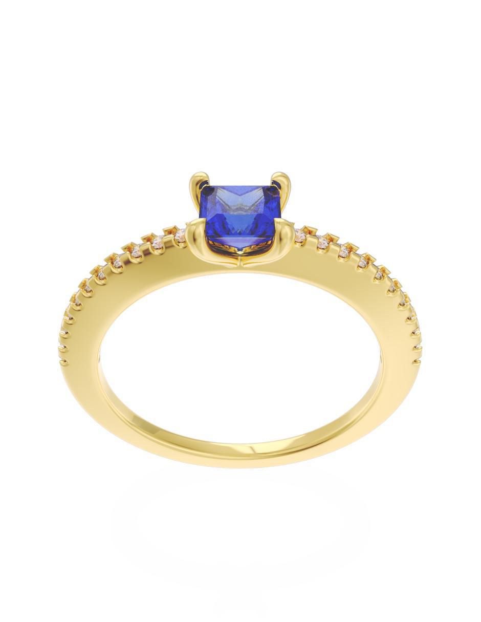 Anillo de compromiso "de" oro 14 k fonelli eternidad zirconia
