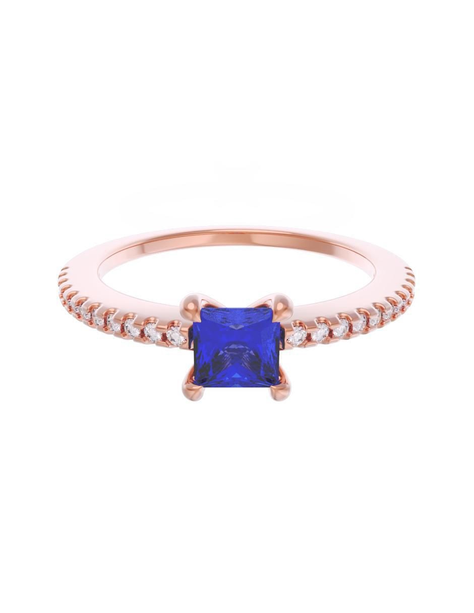 Anillo de compromiso de oro 14 k Eternidad zirconia