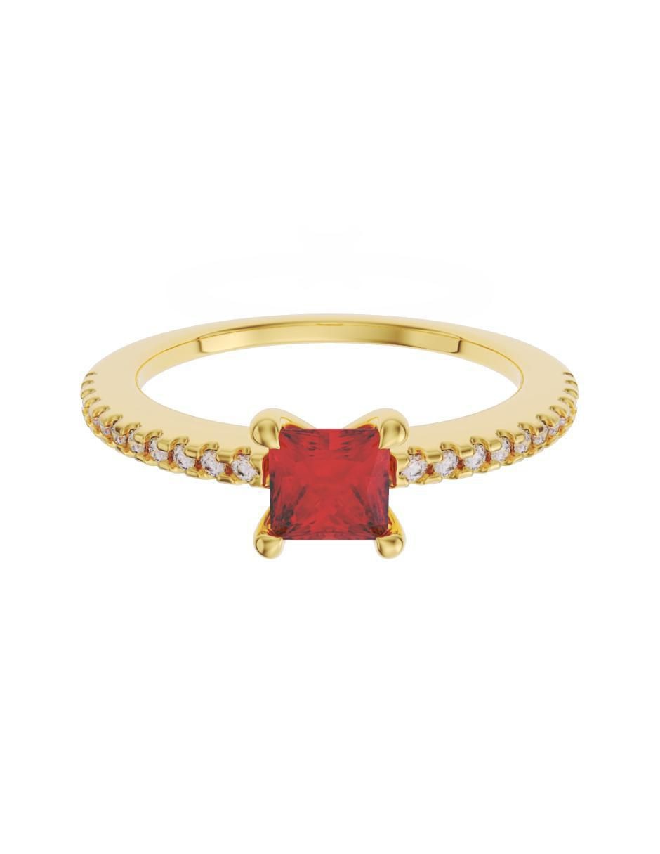 Anillo de compromiso de oro 14 k Eternidad zirconia