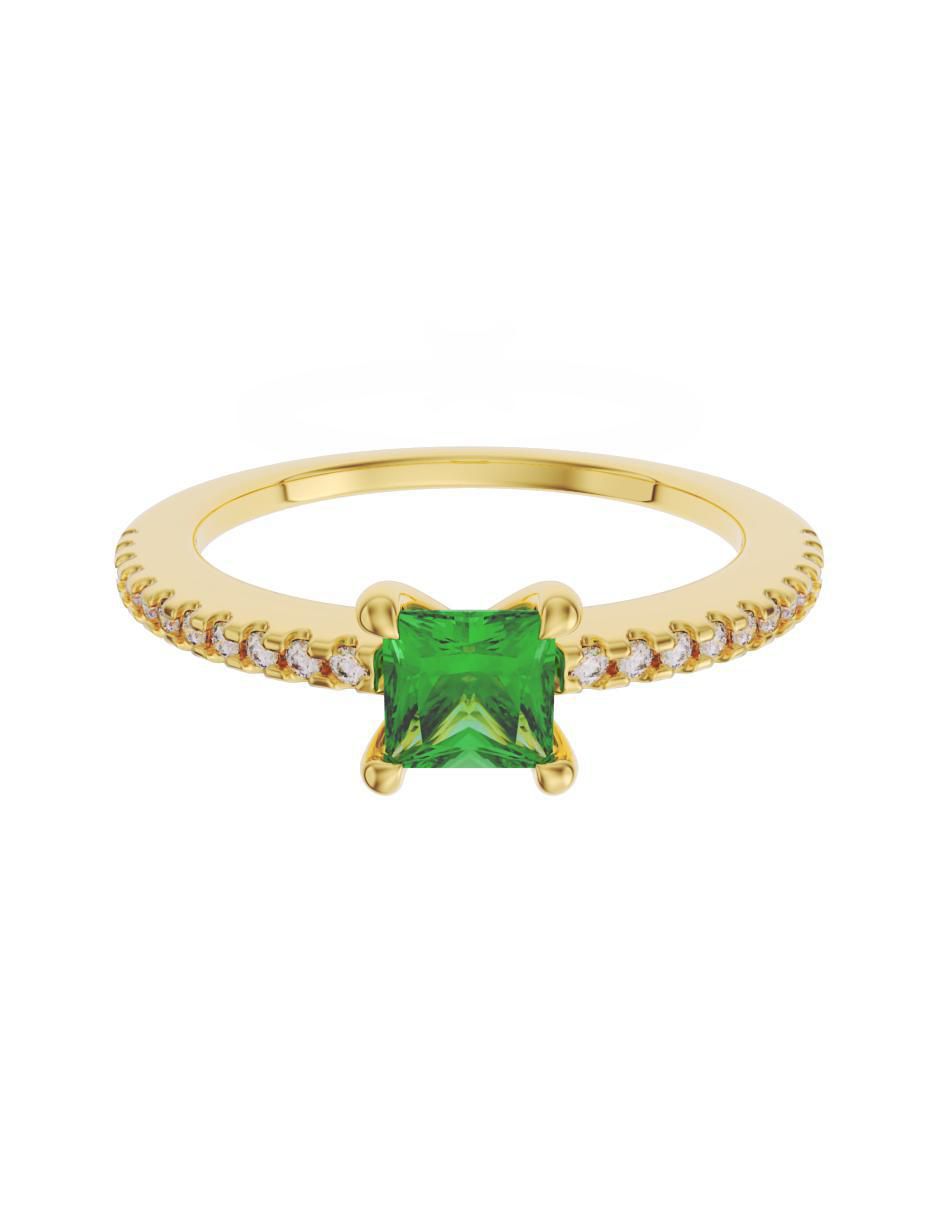 Anillo de compromiso de oro 14 k Eternidad zirconia