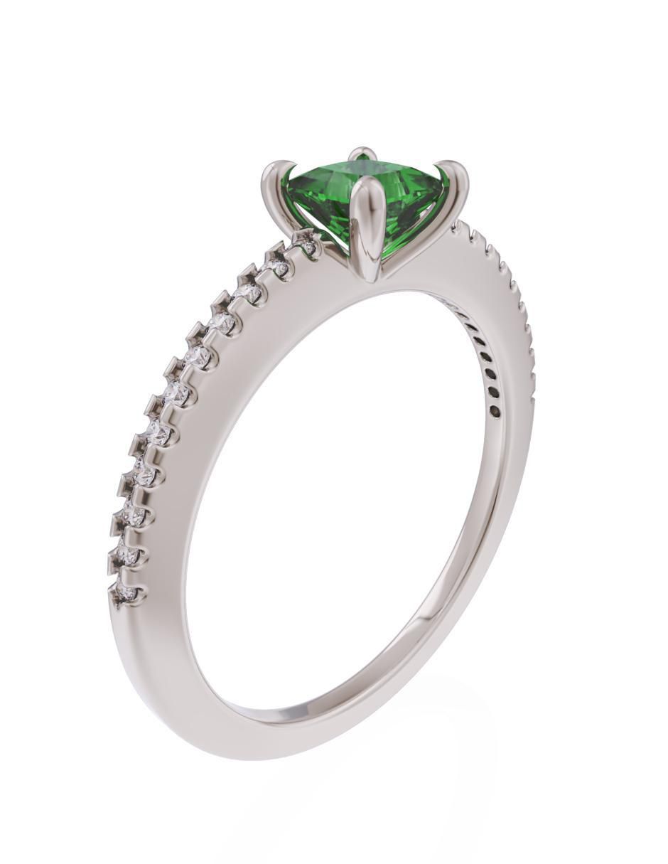 Anillo de compromiso de oro 14 k Eternidad zirconia 3