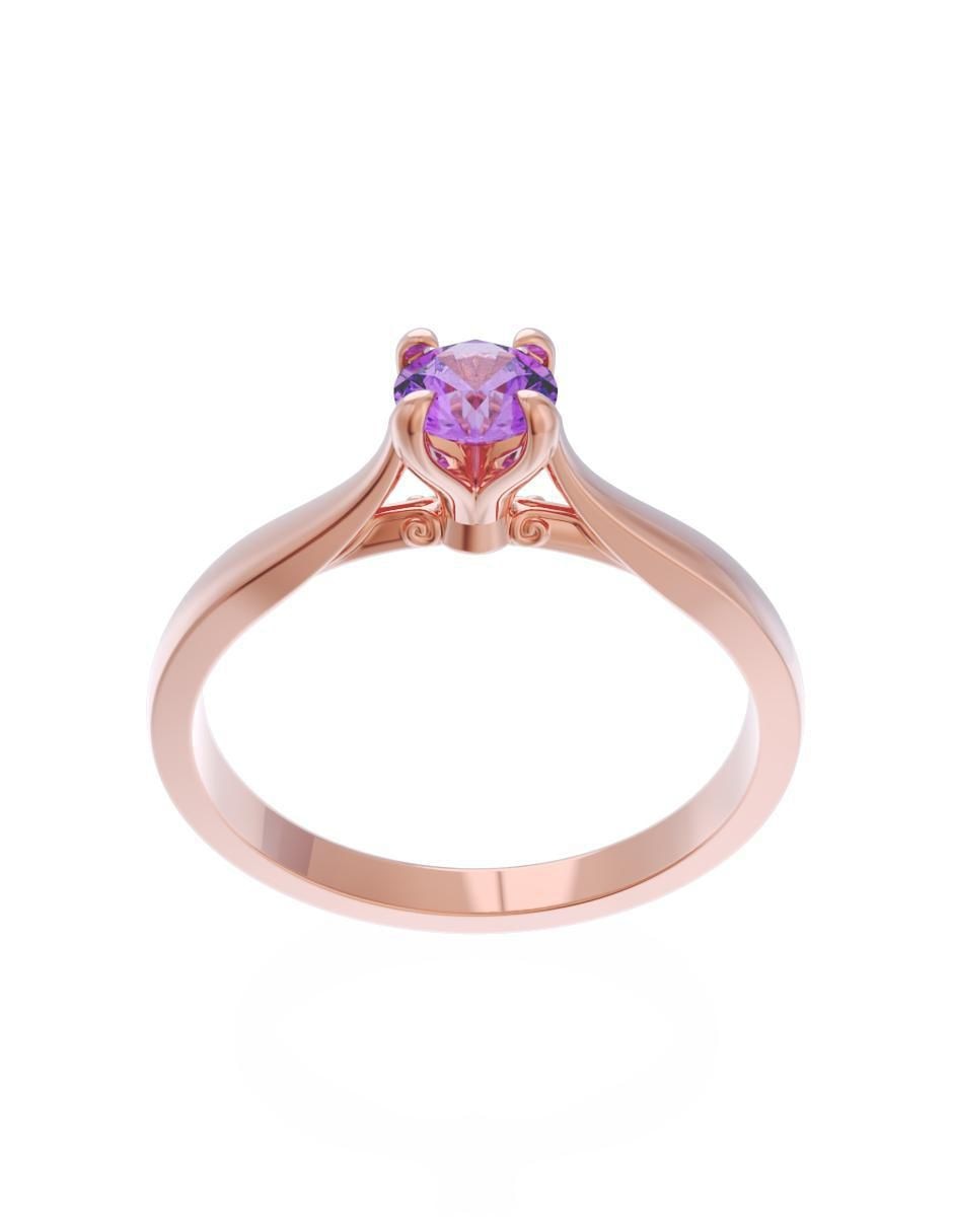 Anillo de compromiso de oro 14 k Eternidad zirconia 2