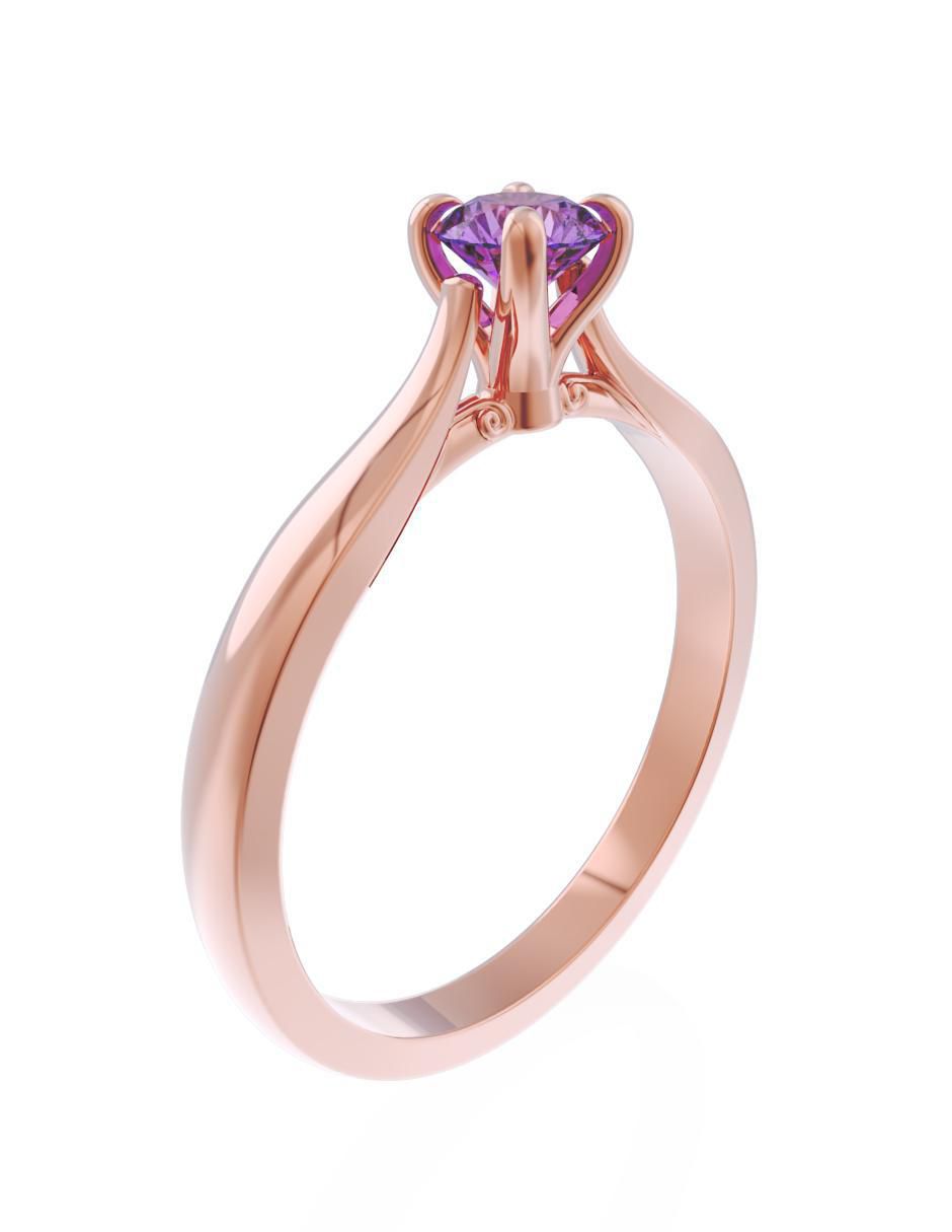 Anillo de compromiso de oro 14 k Eternidad zirconia 3