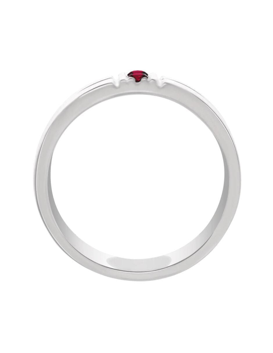 Anillo Lionne 14 k de oro rubí brillante 2