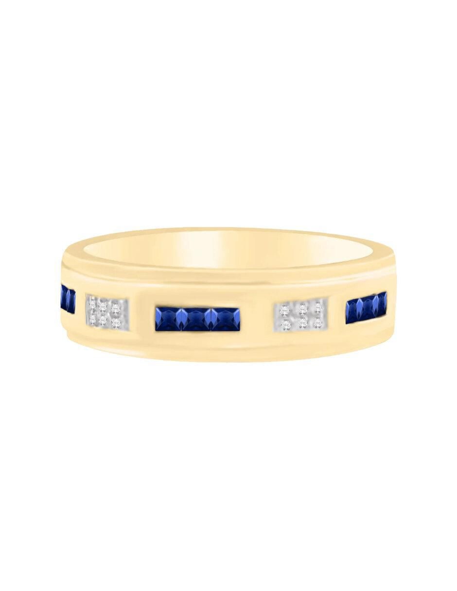 Anillo Briones 14 k de oro zafiro y diamante brillante Anillo Briones 14 k de oro zafiro y diamante brillante