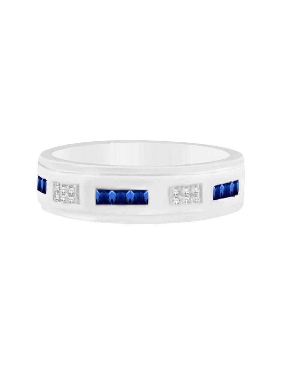 Anillo Briones 14 k de oro zafiro y diamante brillante