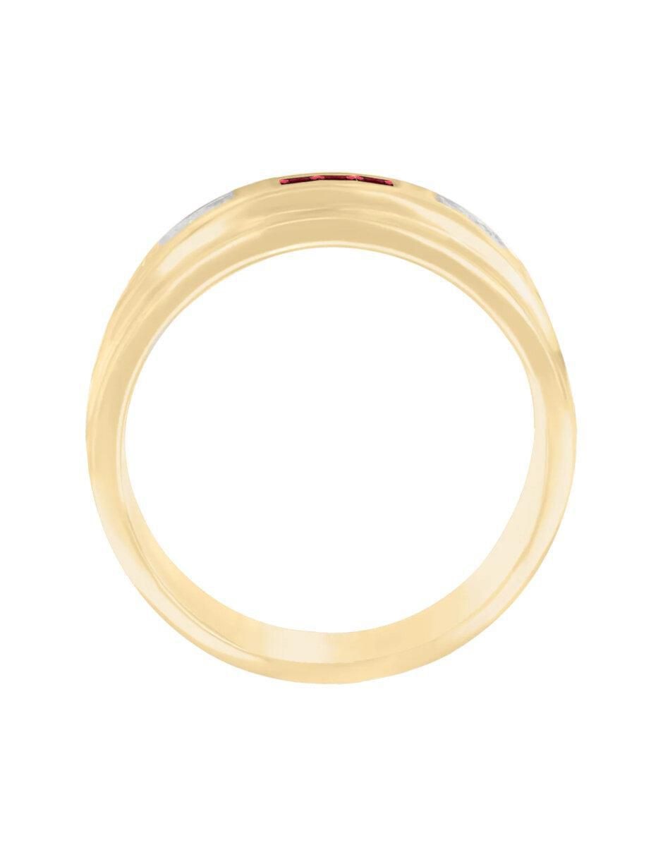 Anillo "de (si aplica)" redondo fascinare briones no aplica 14 k "de" oro rubí y diamante brillante