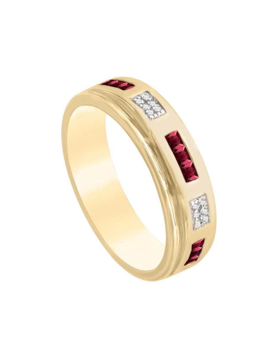 Anillo "de (si aplica)" redondo fascinare briones no aplica 14 k "de" oro rubí y diamante brillante