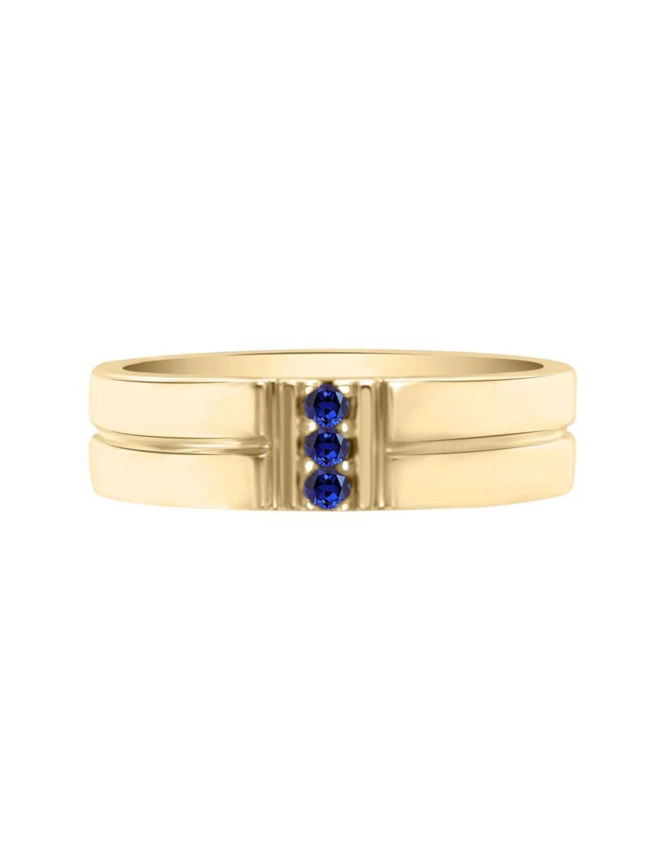 Anillo Lionne 14 k de oro zafiro brillante Anillo Lionne 14 k de oro zafiro brillante