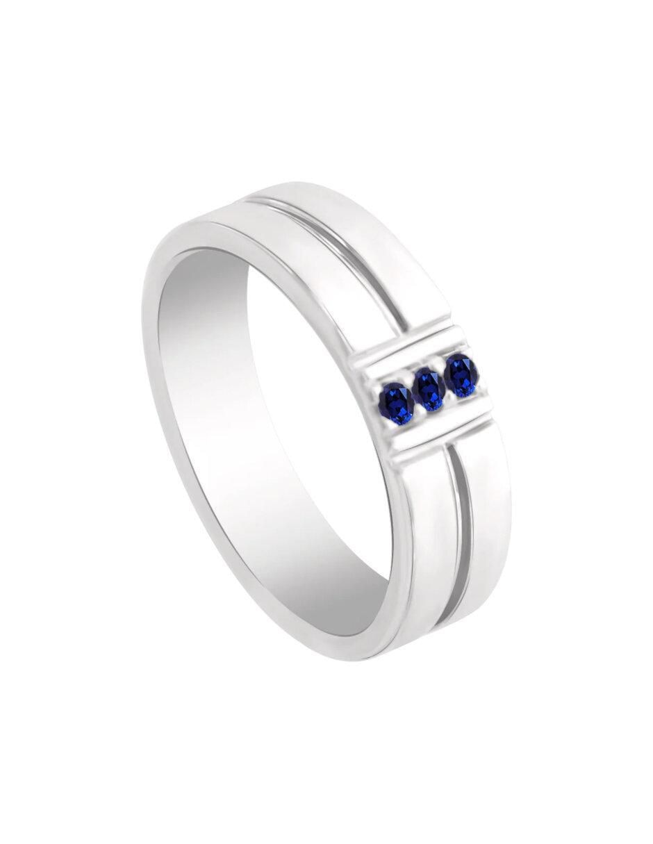 Anillo Lionne 14 k de oro zafiro brillante 3