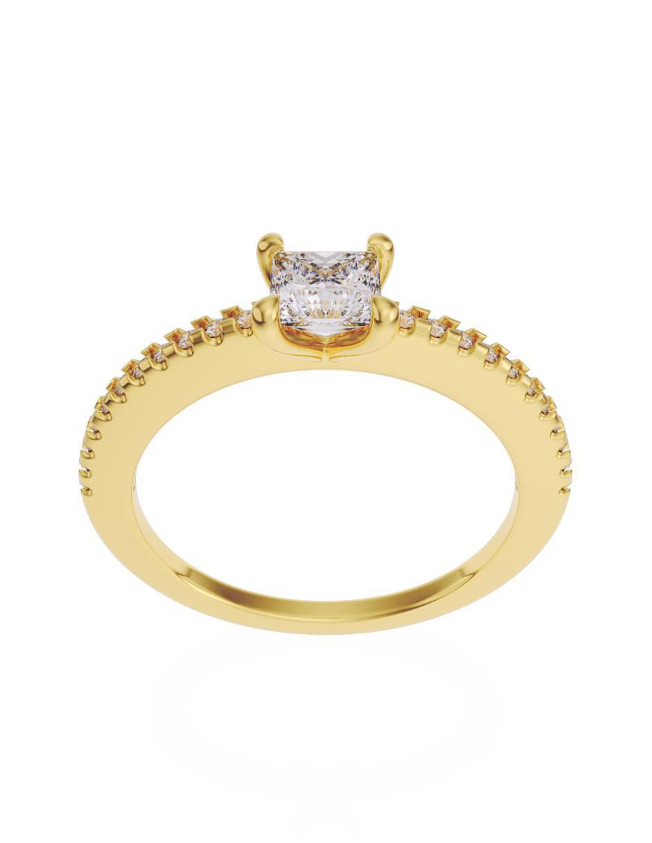 Anillo de compromiso "de" oro 14 k fonelli eternidad zirconia