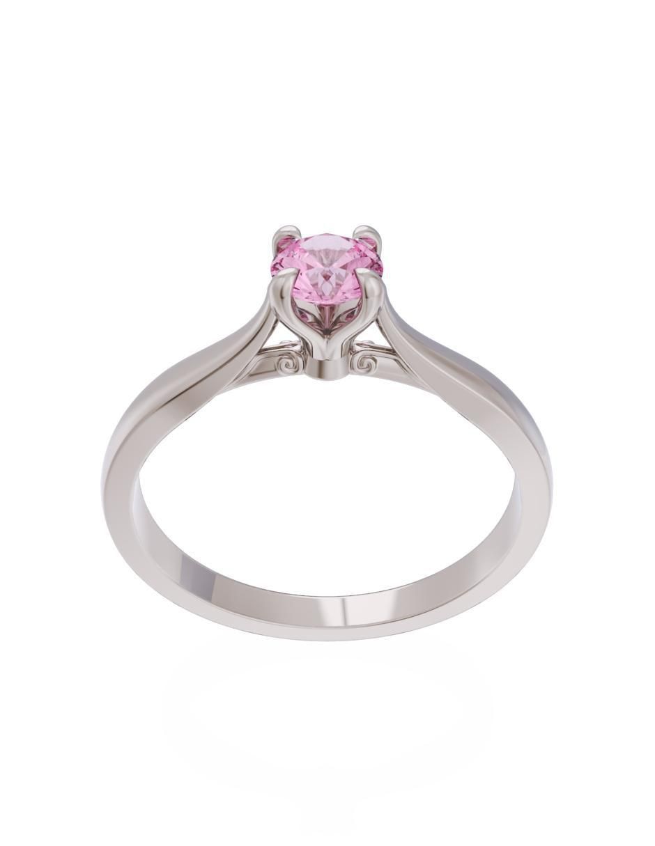 Anillo de compromiso de oro 14 k Eternidad zirconia 2