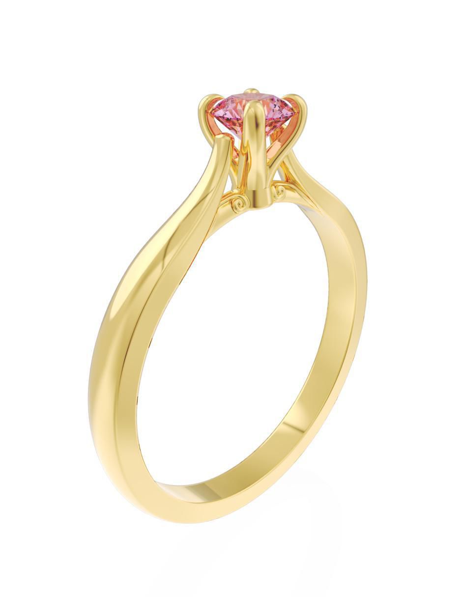 Anillo de compromiso de oro 14 k Eternidad zirconia 3
