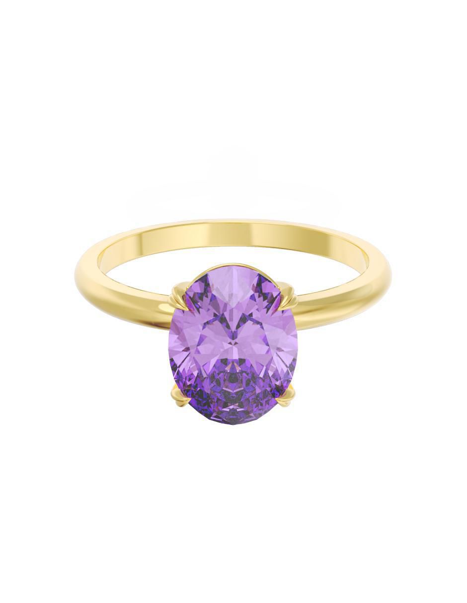 Anillo de compromiso de oro 14 k Eternidad zirconia