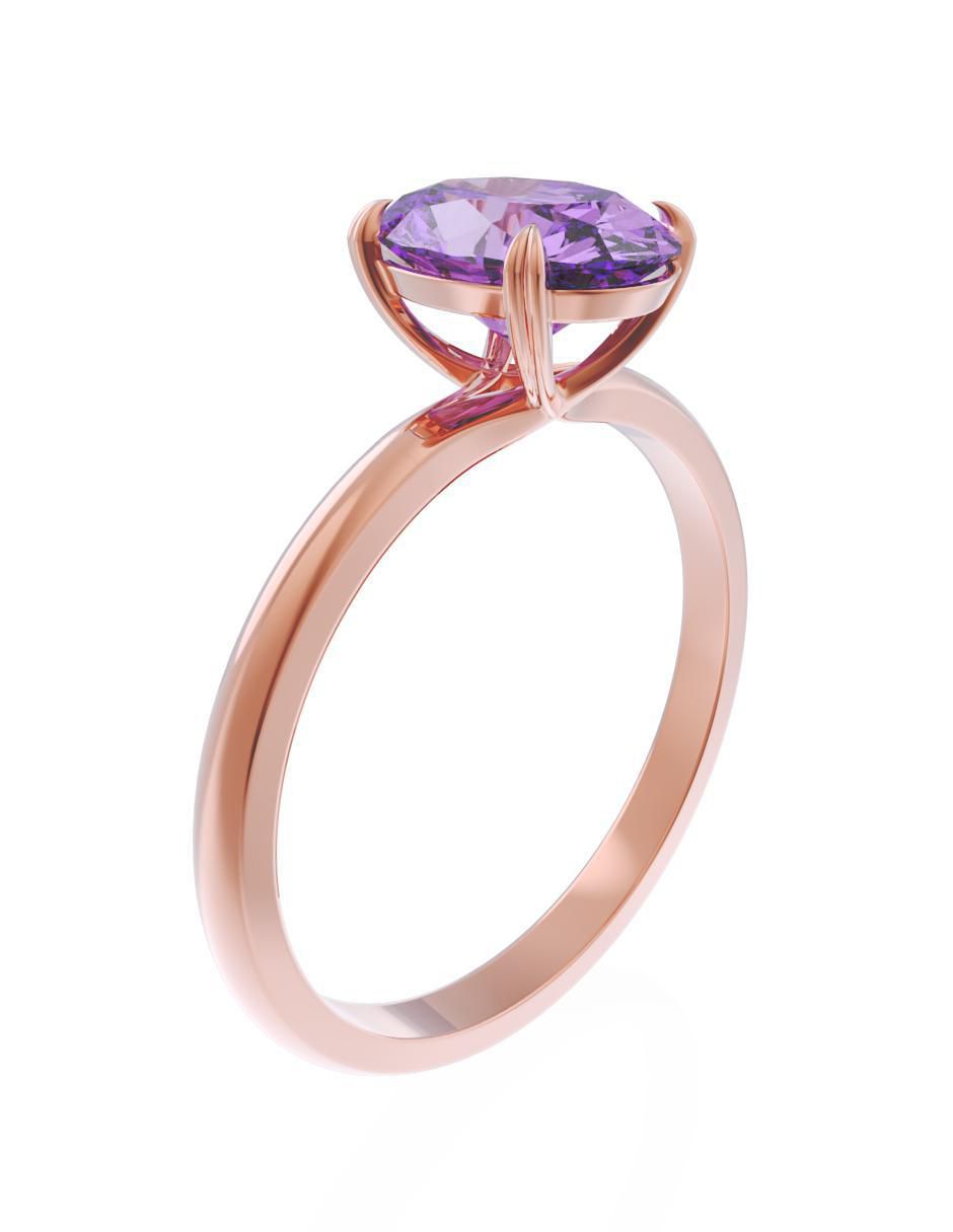 Anillo de compromiso de oro 14 k Eternidad zirconia 3