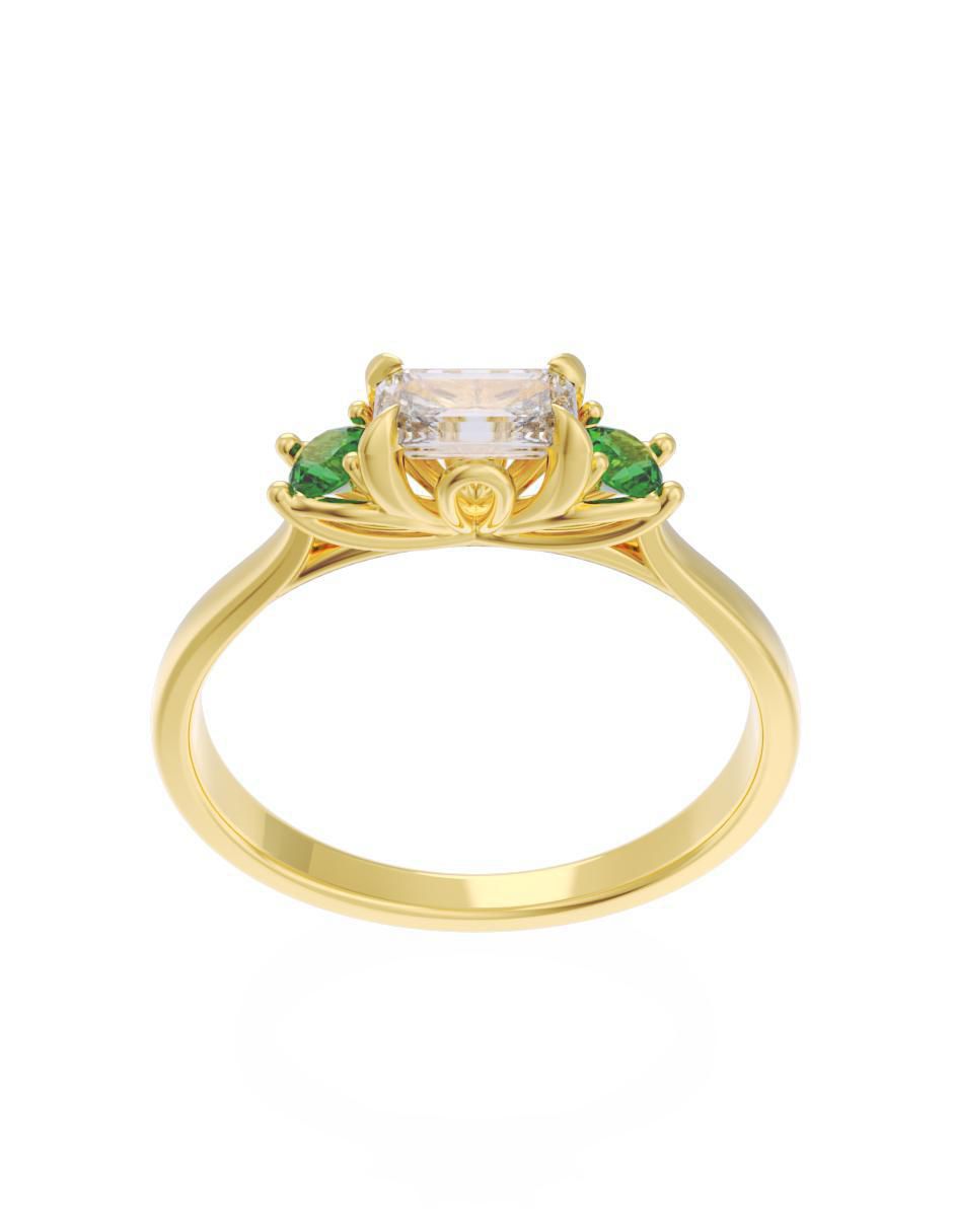 Anillo de compromiso "de" oro 14 k fonelli eternidad zirconia