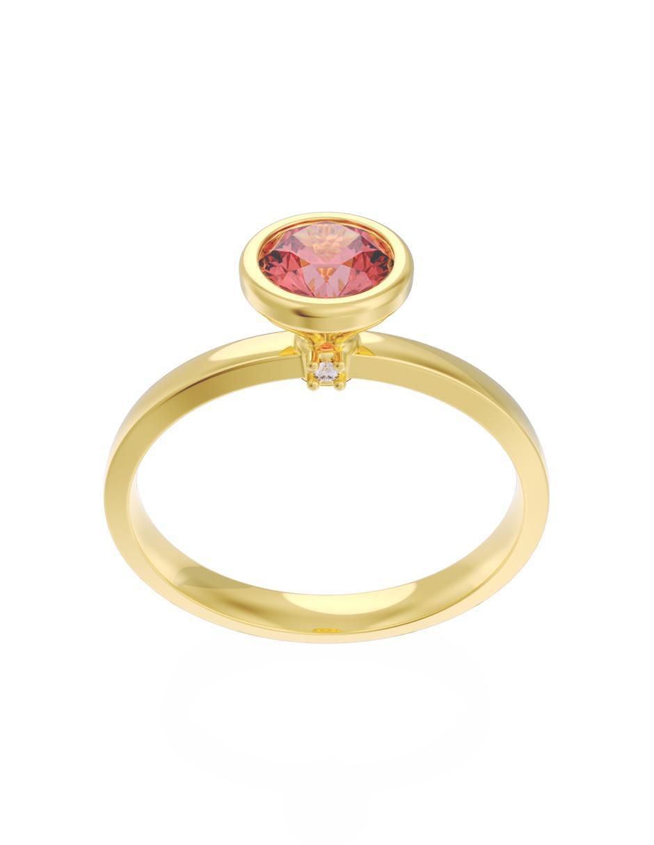 Anillo de compromiso "de" oro 14 k fonelli eternidad zirconia