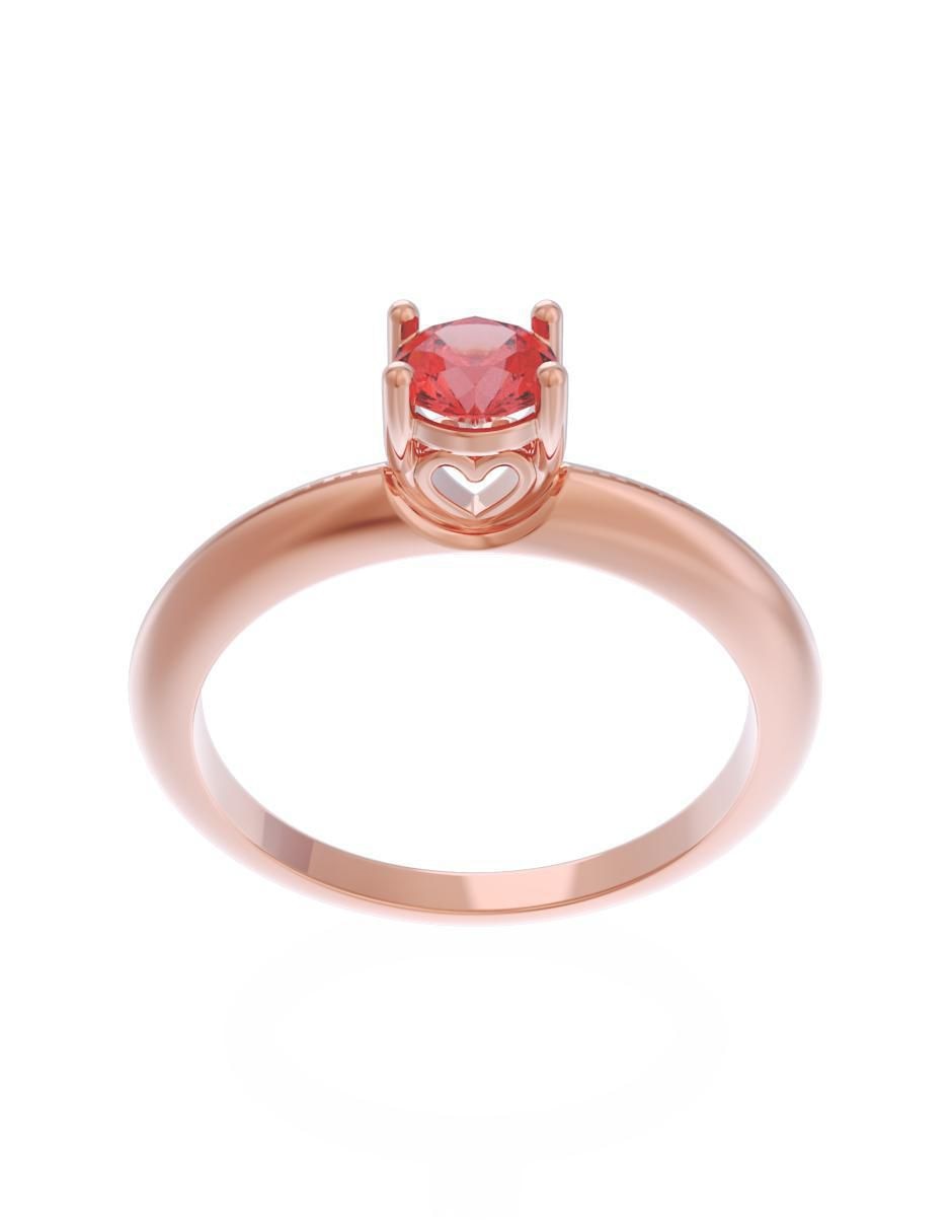 Anillo de compromiso de oro 14 k Eternidad zirconia 2