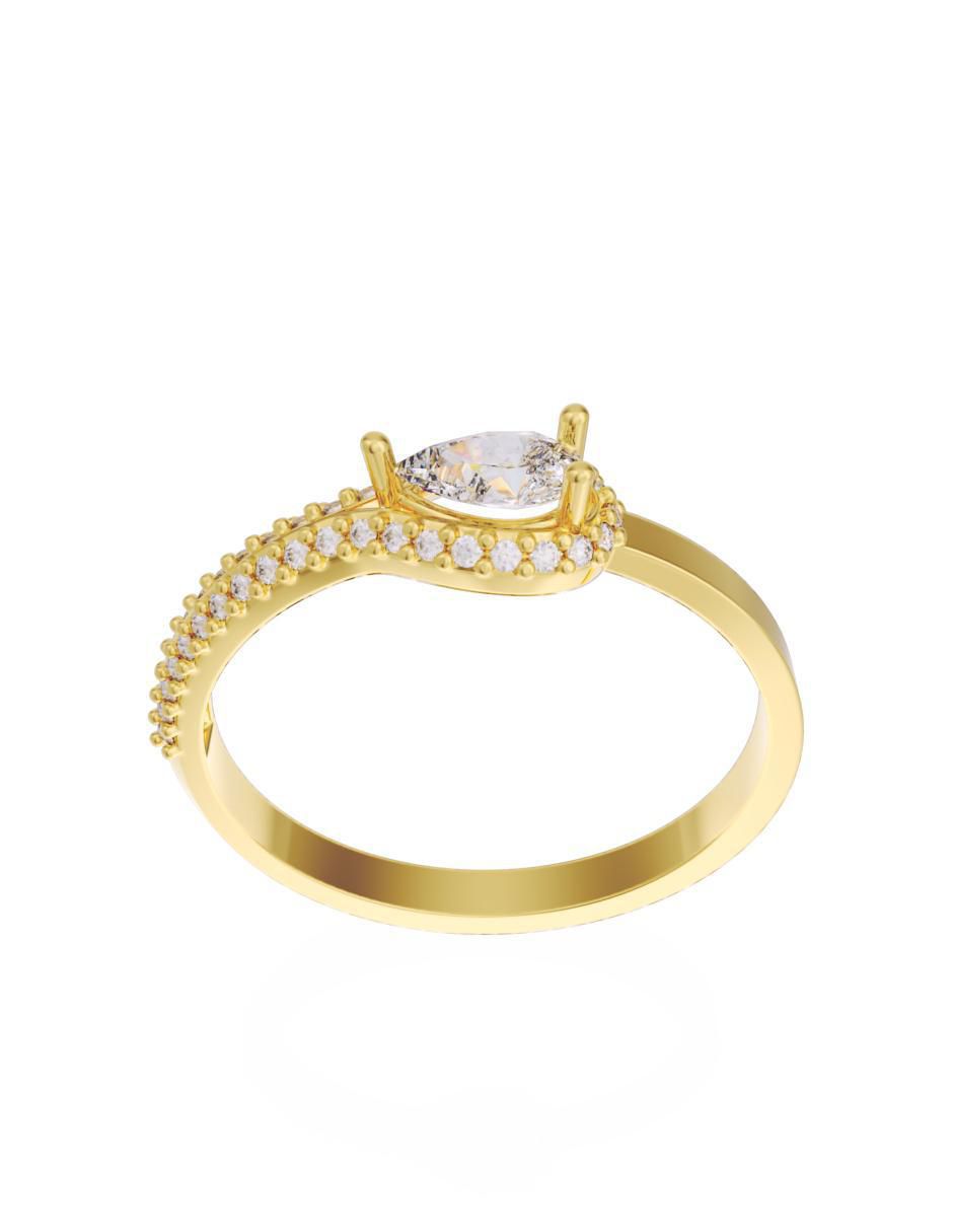 Anillo de compromiso "de" oro 14 k fonelli eternidad zirconia
