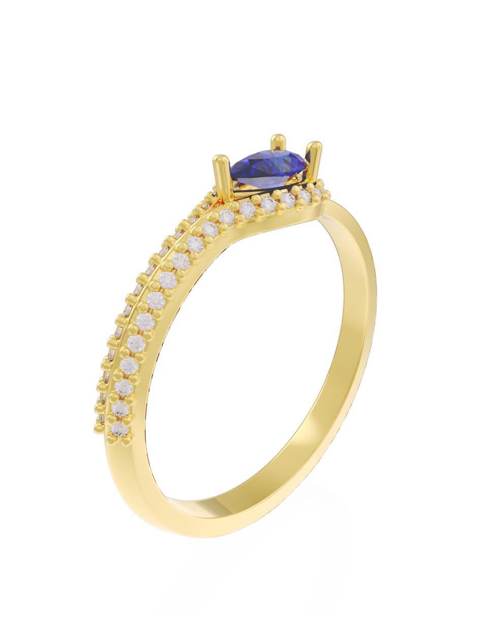 Anillo de compromiso "de" oro 14 k fonelli eternidad zirconia