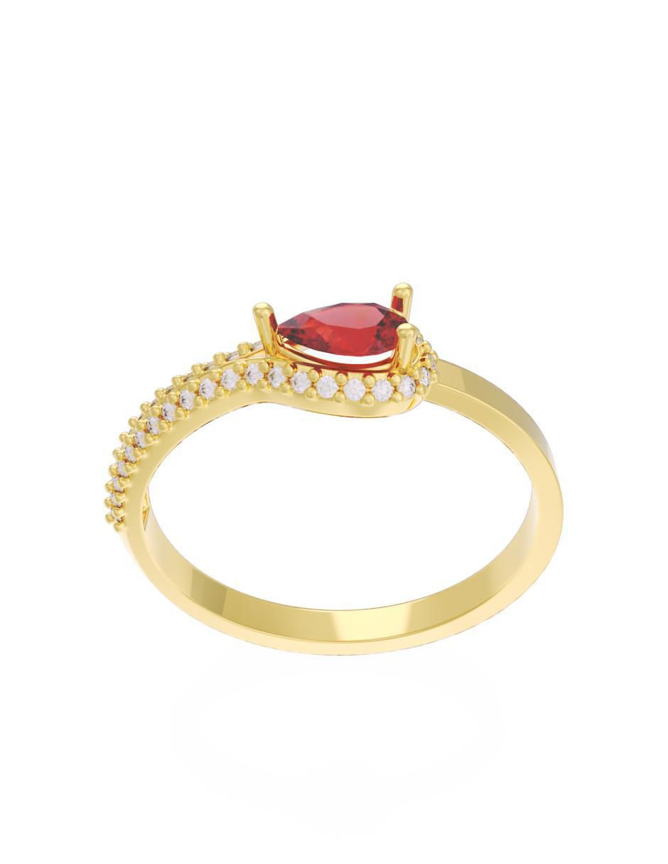 Anillo de compromiso "de" oro 14 k fonelli eternidad zirconia