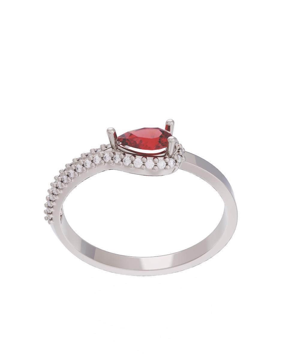 Anillo de compromiso de oro 14 k Eternidad zirconia 2