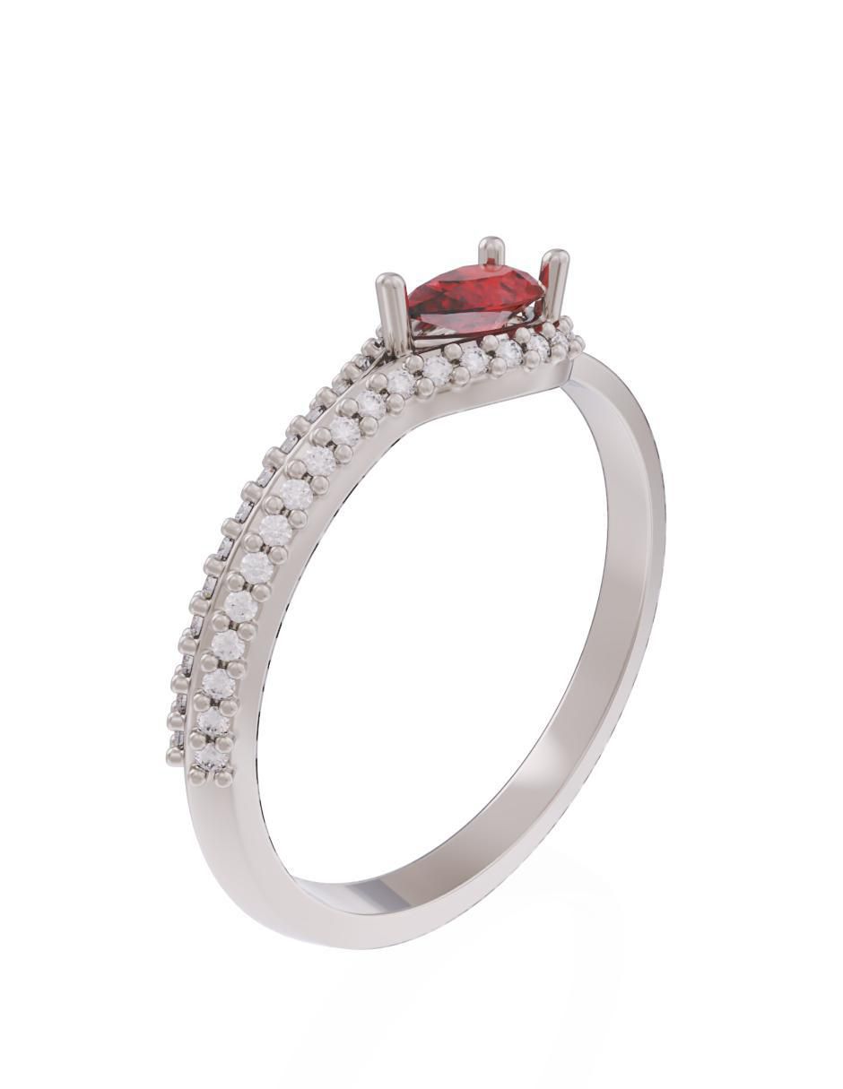 Anillo de compromiso de oro 14 k Eternidad zirconia 3
