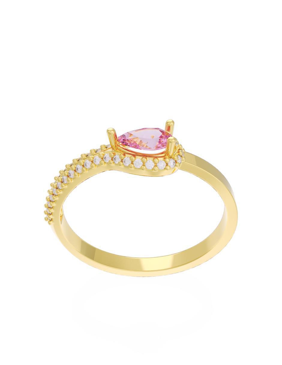 Anillo de compromiso "de" oro 14 k fonelli eternidad zirconia