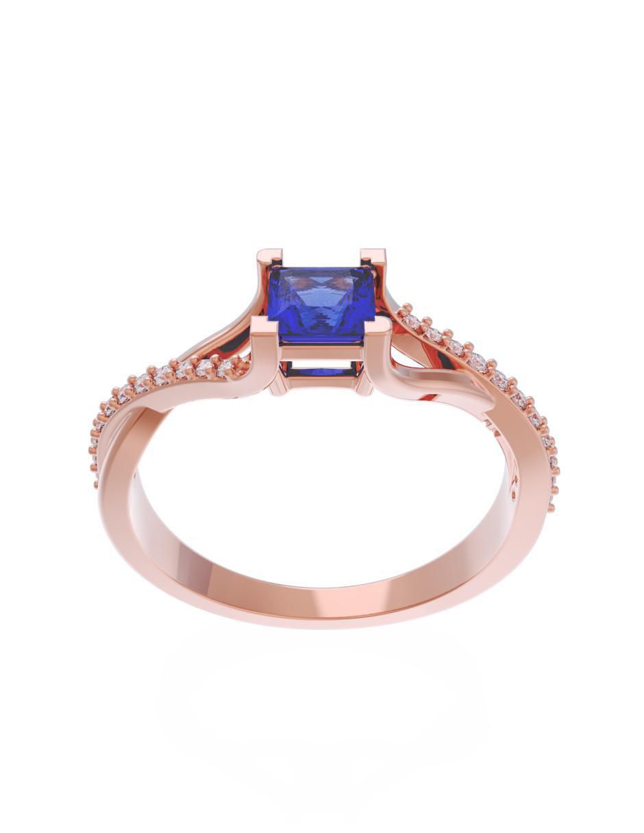 Anillo de compromiso de oro 14 k Eternidad zirconia 2