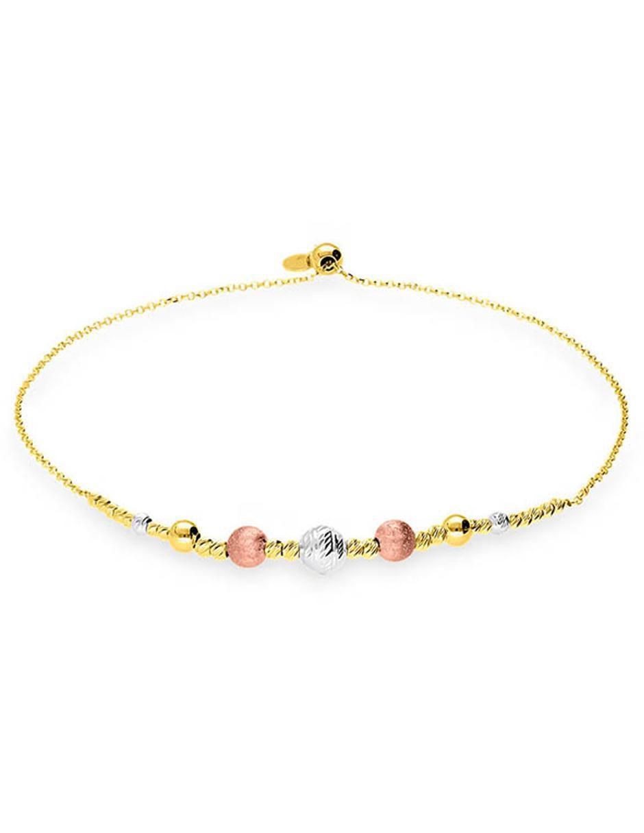 Pulsera de oro florentino 14 k con acabado brillante Pulsera de oro florentino 14 k con acabado brillante