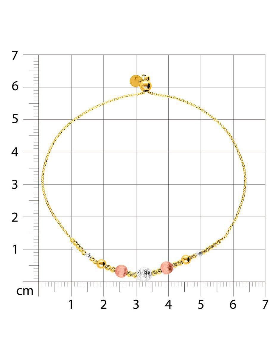 Pulsera de oro florentino 14 k con acabado brillante 3