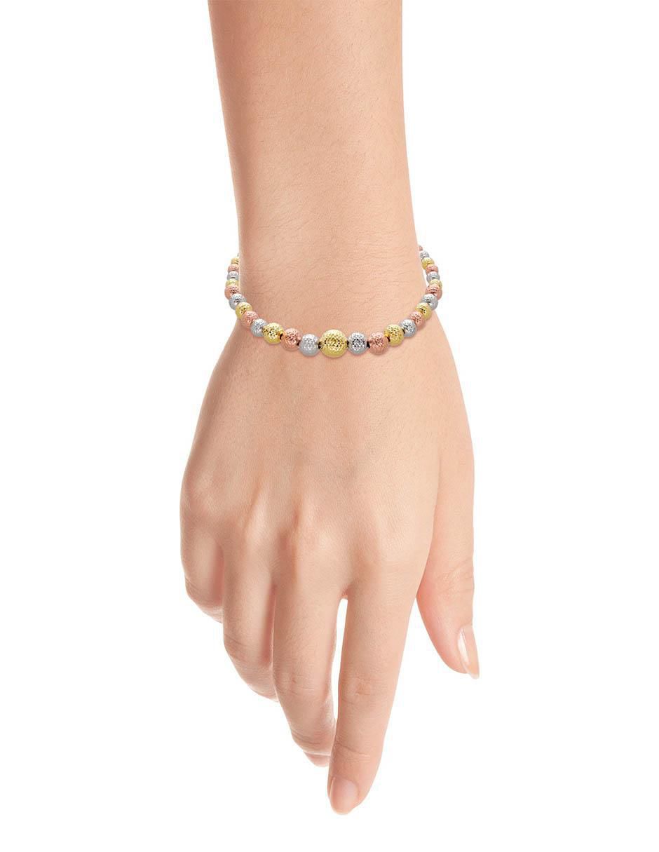 Pulsera de oro florentino 14 k con acabado brillante 2