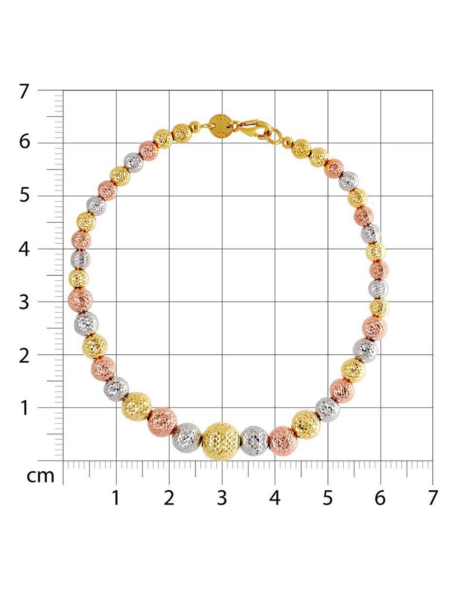 Pulsera de oro florentino 14 k con acabado brillante 3