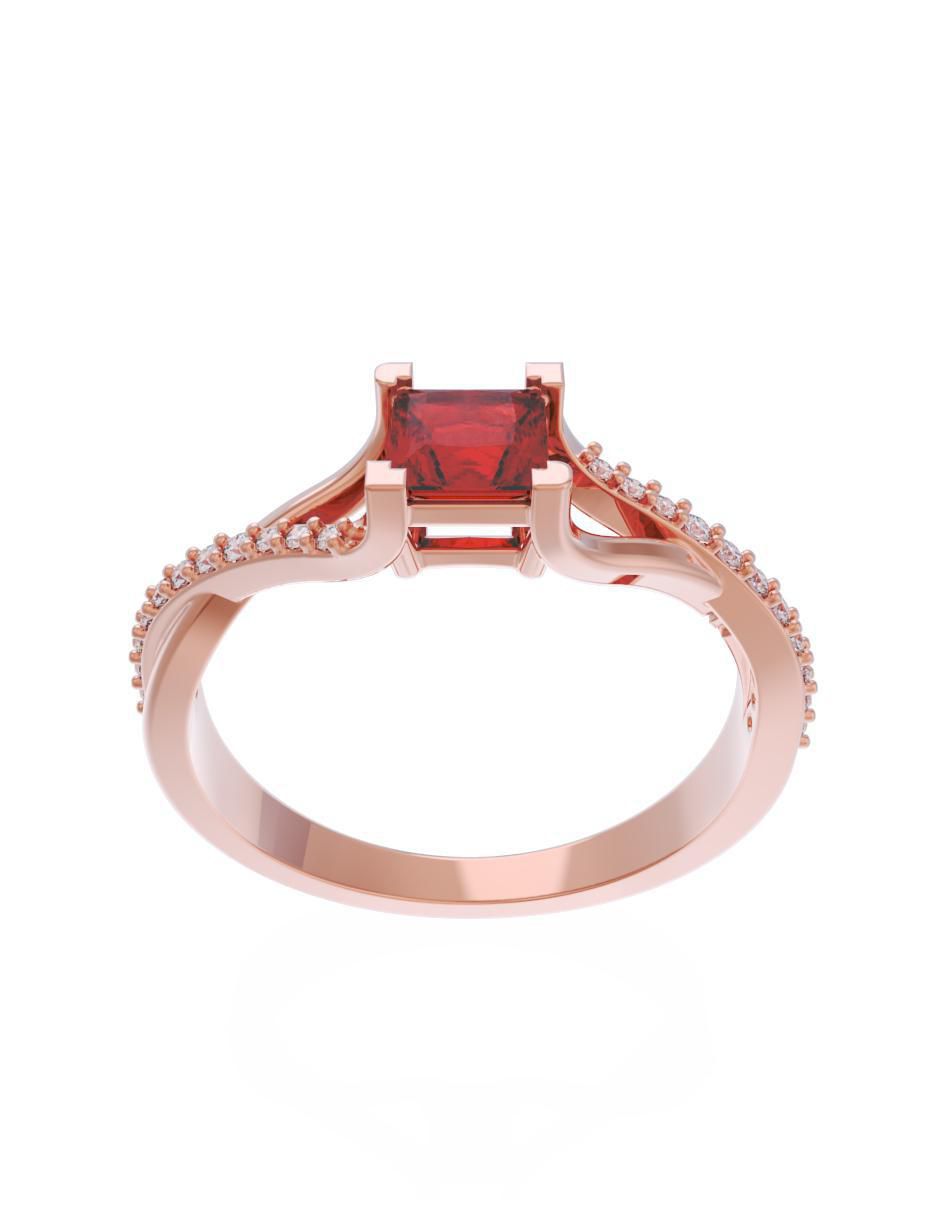 Anillo de compromiso de oro 14 k Eternidad zirconia 2