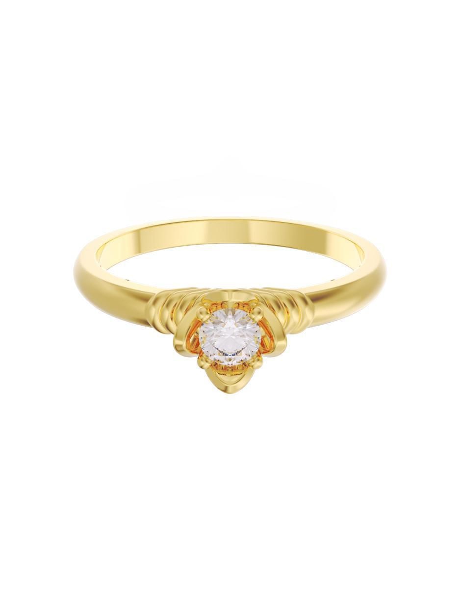Anillo de compromiso de oro 14 k Eternidad zirconia
