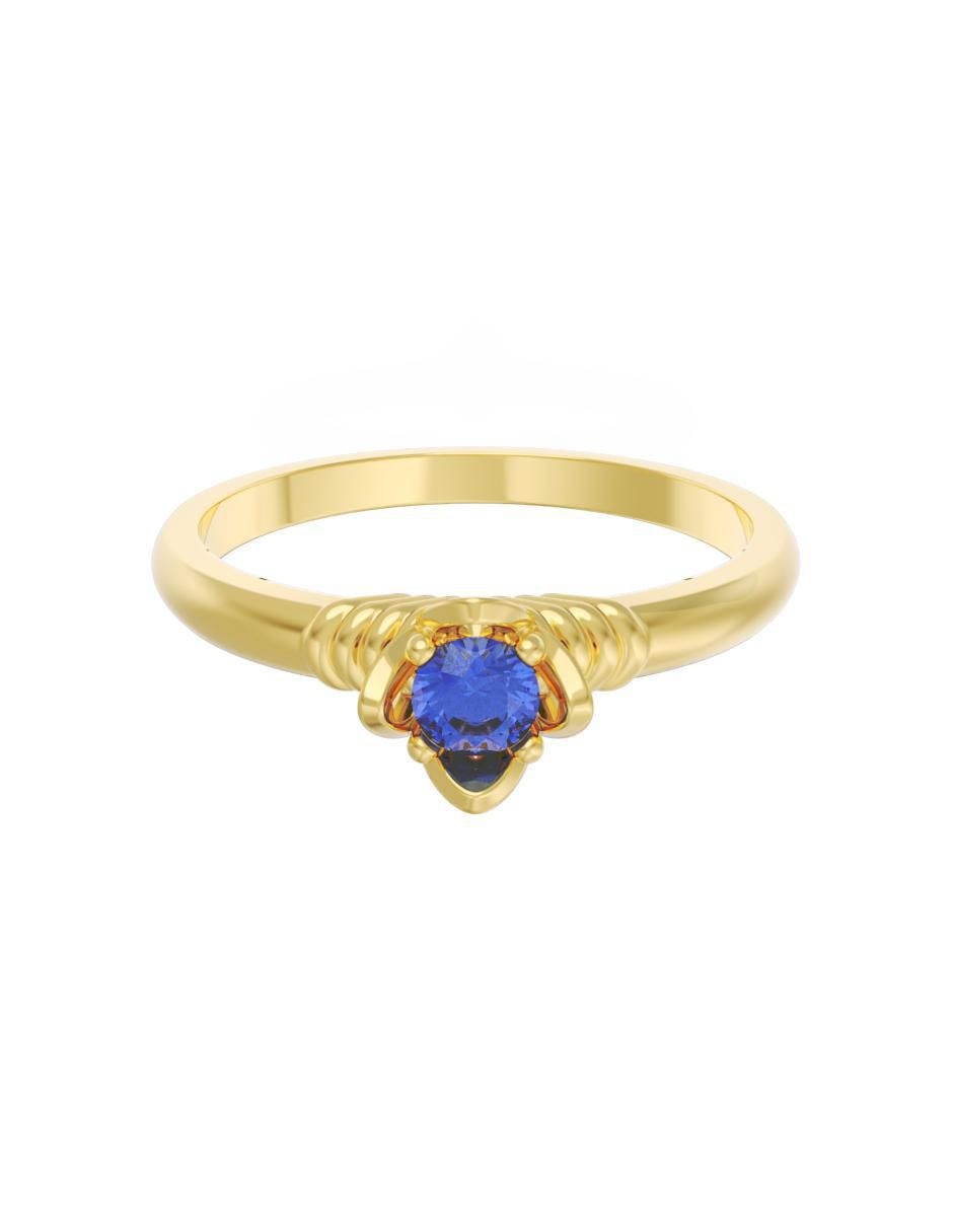 Anillo de compromiso de oro 14 k Eternidad zirconia