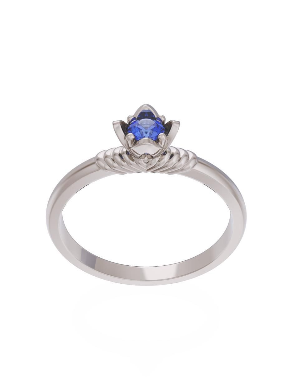 Anillo de compromiso de oro 14 k Eternidad zirconia 2