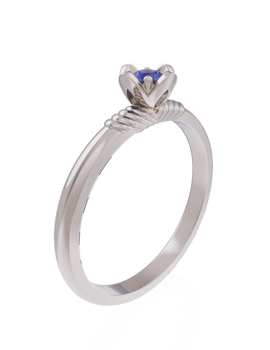 Anillo de compromiso de oro 14 k Eternidad zirconia 3