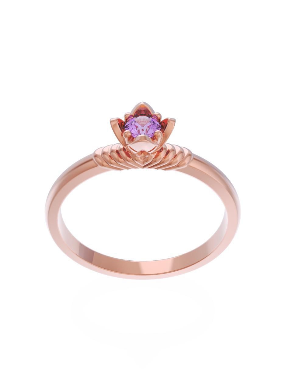 Anillo de compromiso de oro 14 k Eternidad zirconia 2