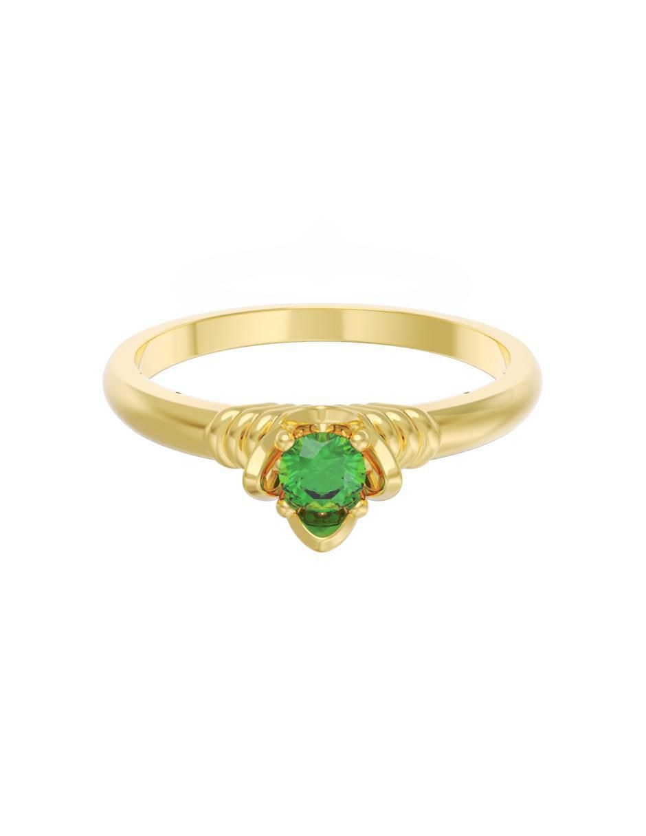 Anillo de compromiso de oro 14 k Eternidad zirconia