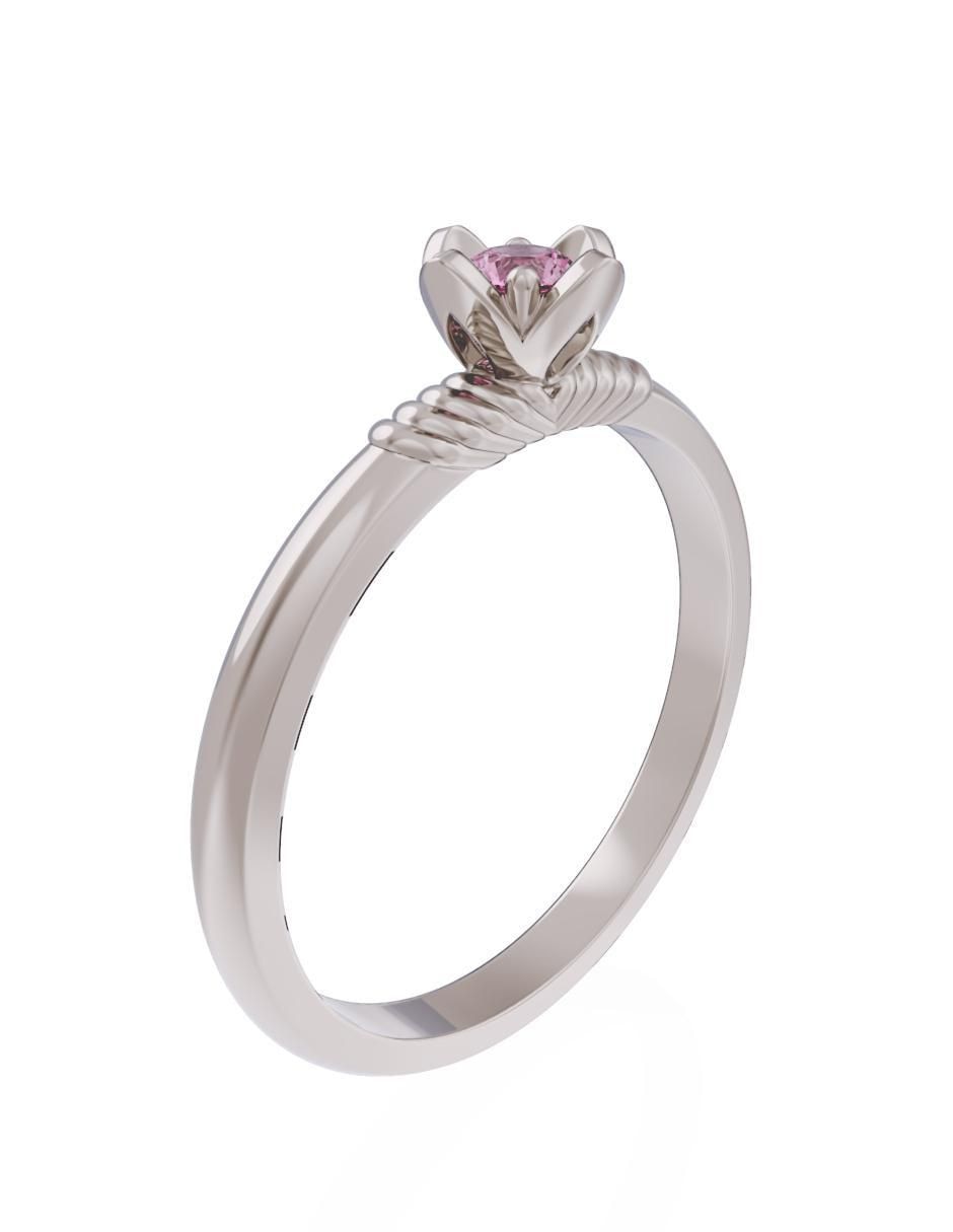 Anillo de compromiso de oro 14 k Eternidad zirconia 3