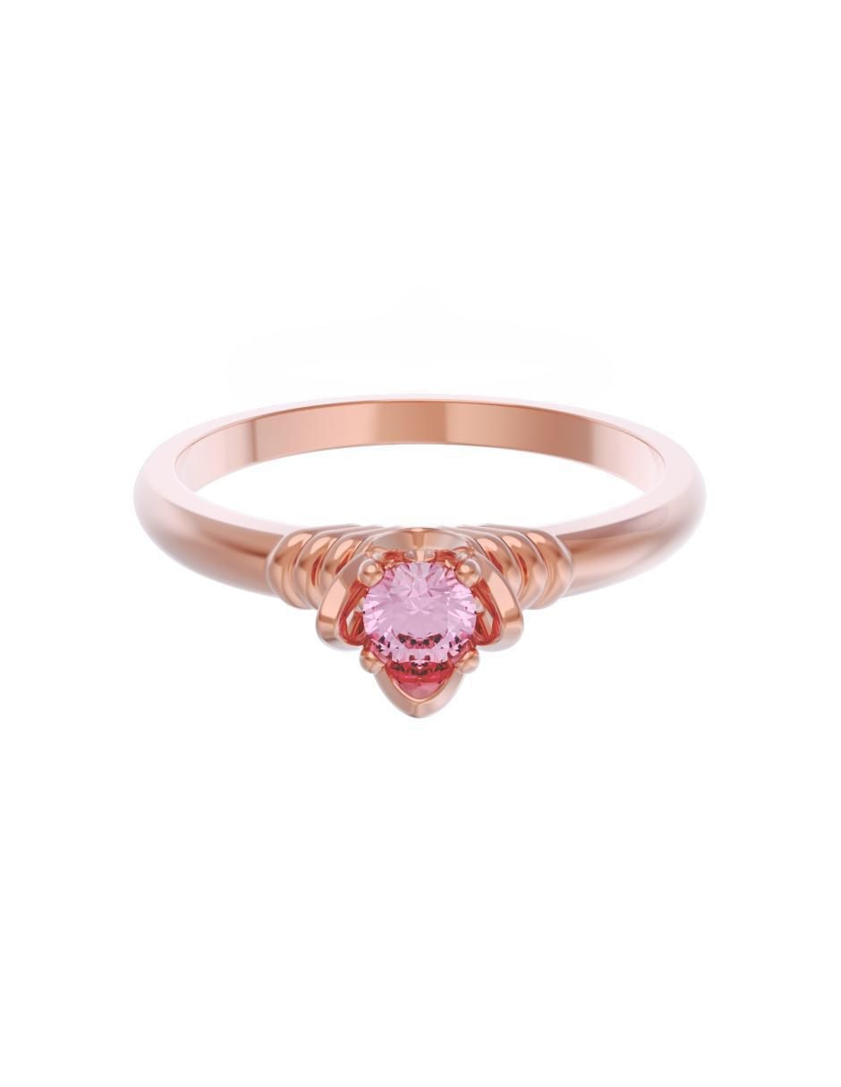 Anillo de compromiso de oro 14 k Eternidad zirconia