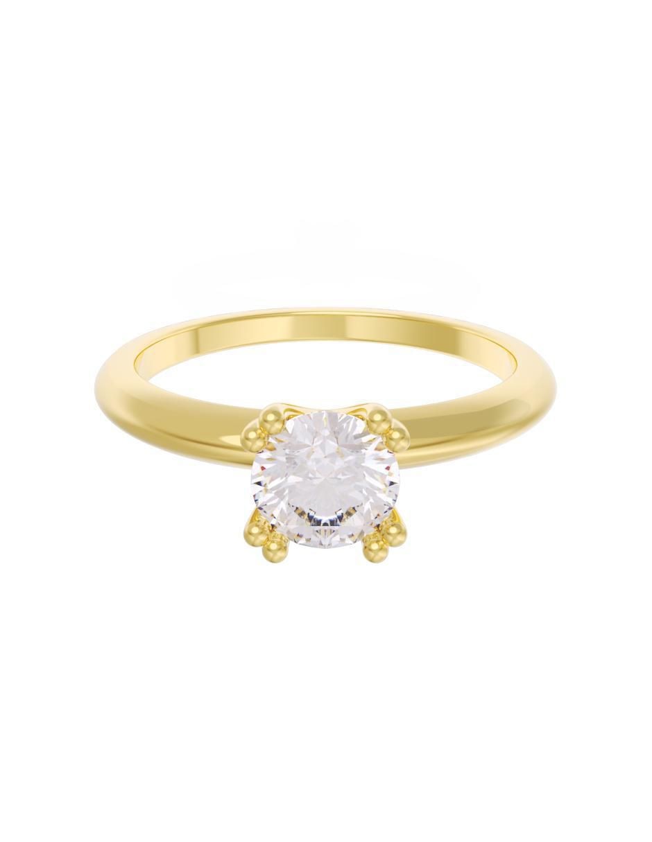 Anillo de compromiso de oro 14 k Eternidad zirconia