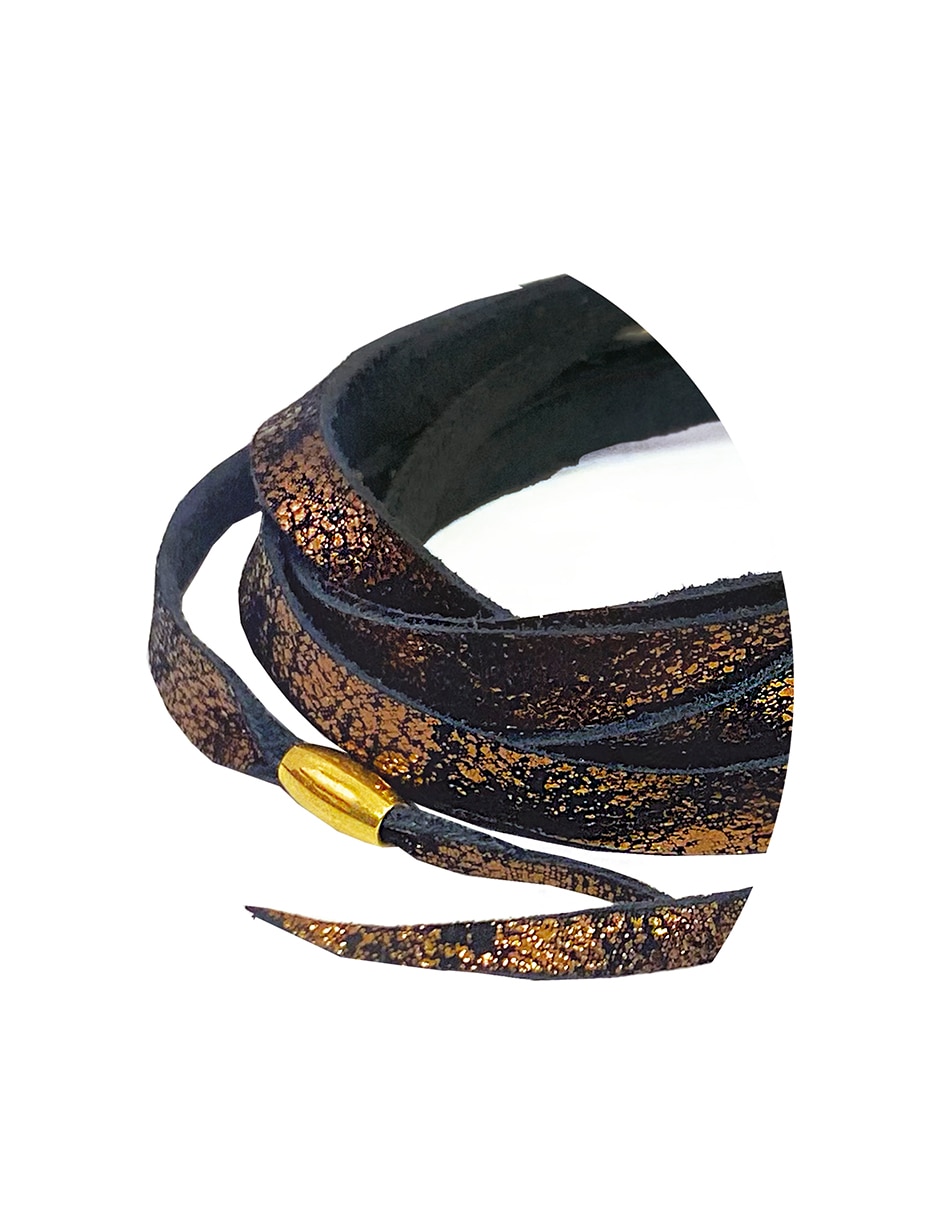 Pulsera de cuero con acabado esmaltado 2