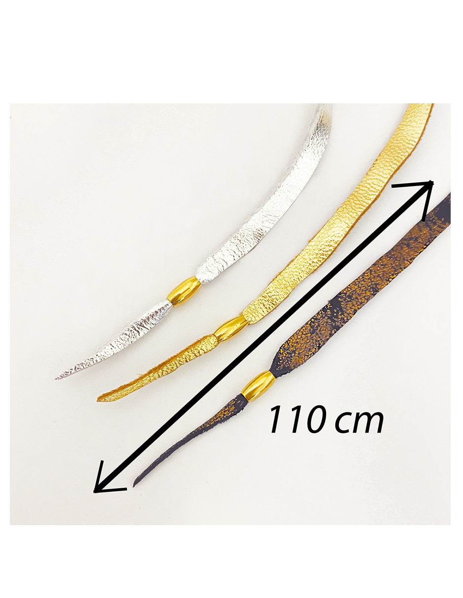 Pulsera de cuero con acabado esmaltado 5